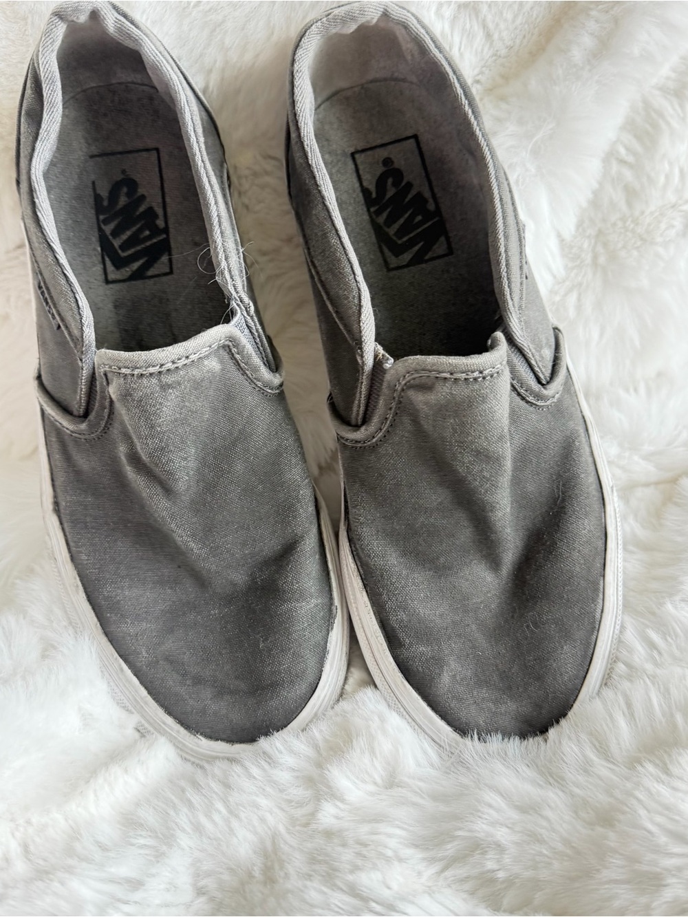 Vans Women’s Slip-On Canvas Sneakers - Gray